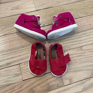 Toms 2 Pairs Baby Shoes- Botas Wool & Canvas
